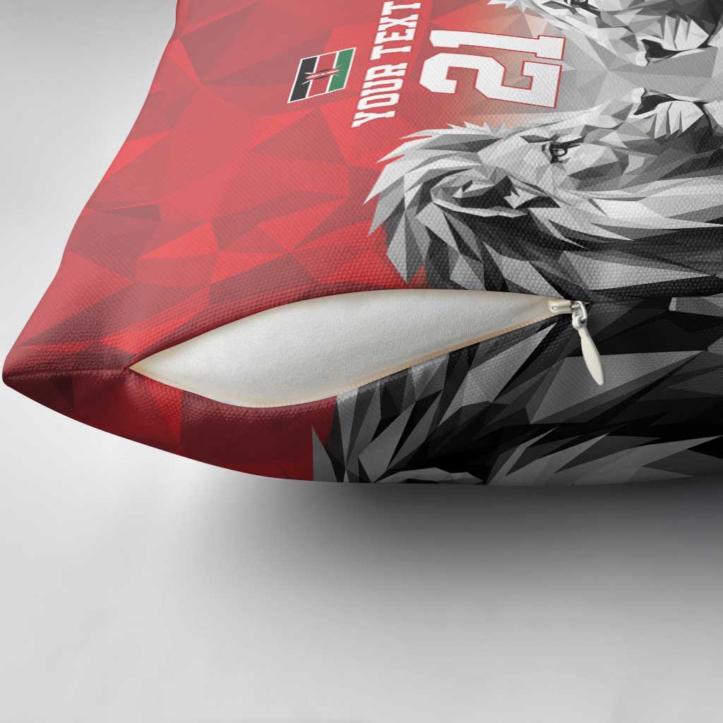 Custom Rugby Africa Kenya Pillow Cover Red Kenyan 22-23 Motif