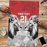 Custom Rugby Africa Kenya Puzzle Red Kenyan 22-23 Motif
