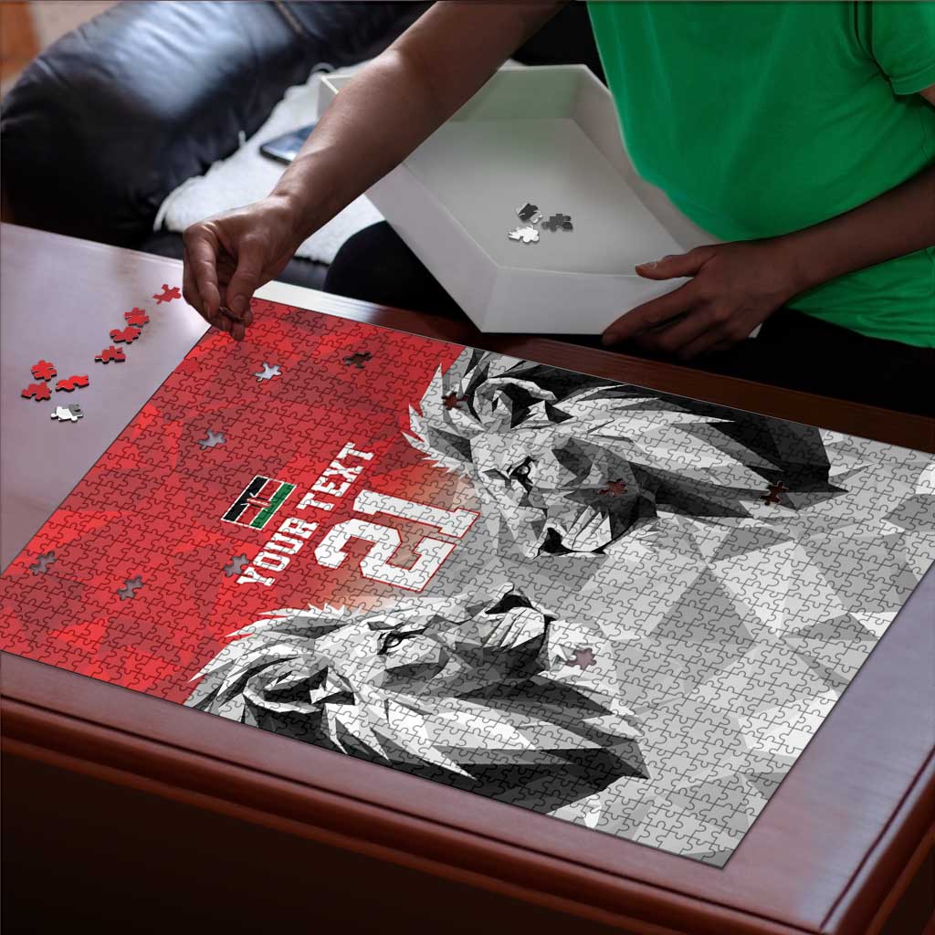 Custom Rugby Africa Kenya Puzzle Red Kenyan 22-23 Motif
