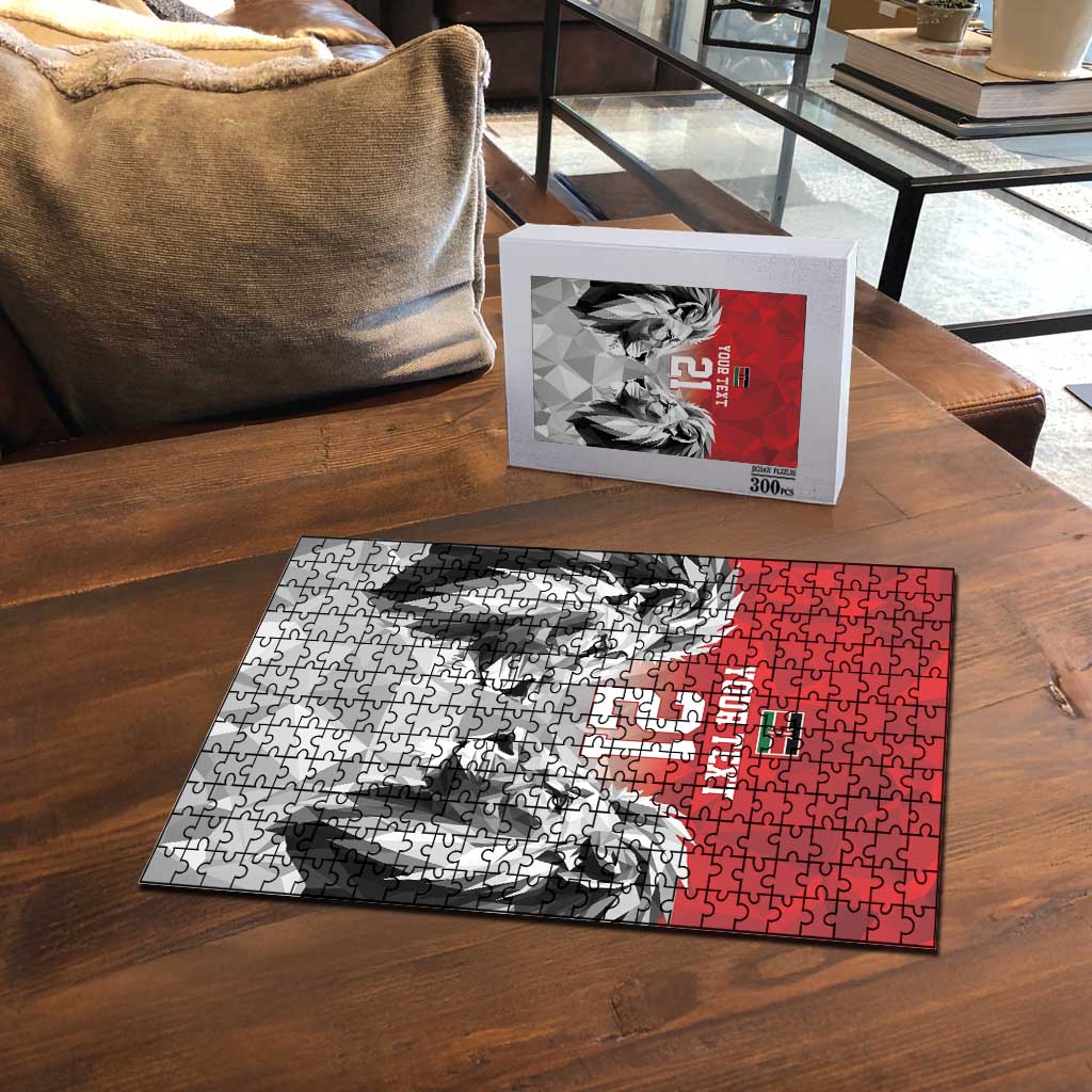 Custom Rugby Africa Kenya Puzzle Red Kenyan 22-23 Motif