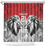 Custom Rugby Africa Kenya Shower Curtain Red Kenyan 22-23 Motif - African Pride