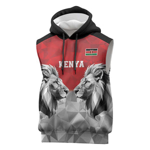 Custom Rugby Africa Kenya Sleeveless Hoodie Red Kenyan 22-23 Motif - African Pride