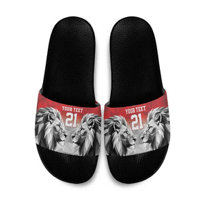 Custom Rugby Africa Kenya Slide Sandals Red Kenyan 22-23 Motif