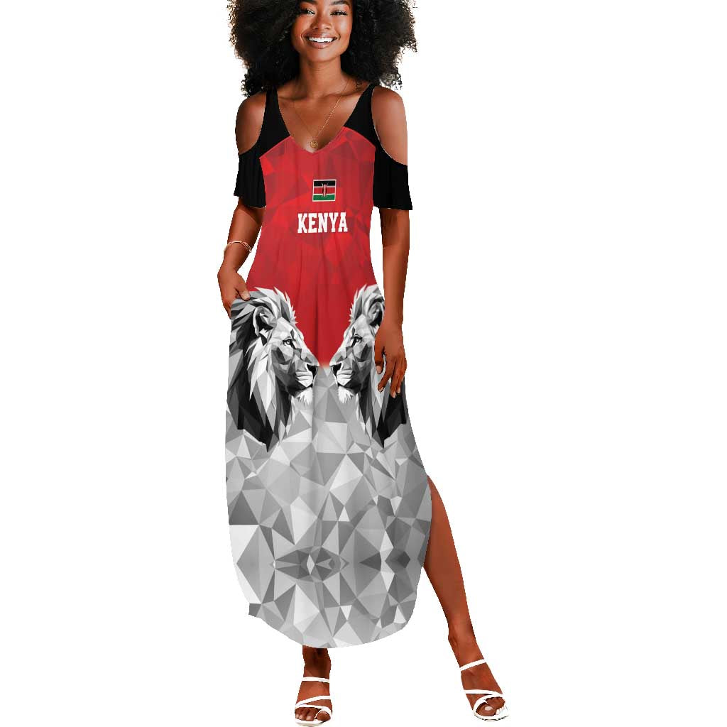 Custom Rugby Africa Kenya Summer Maxi Dress Red Kenyan 22-23 Motif - African Pride