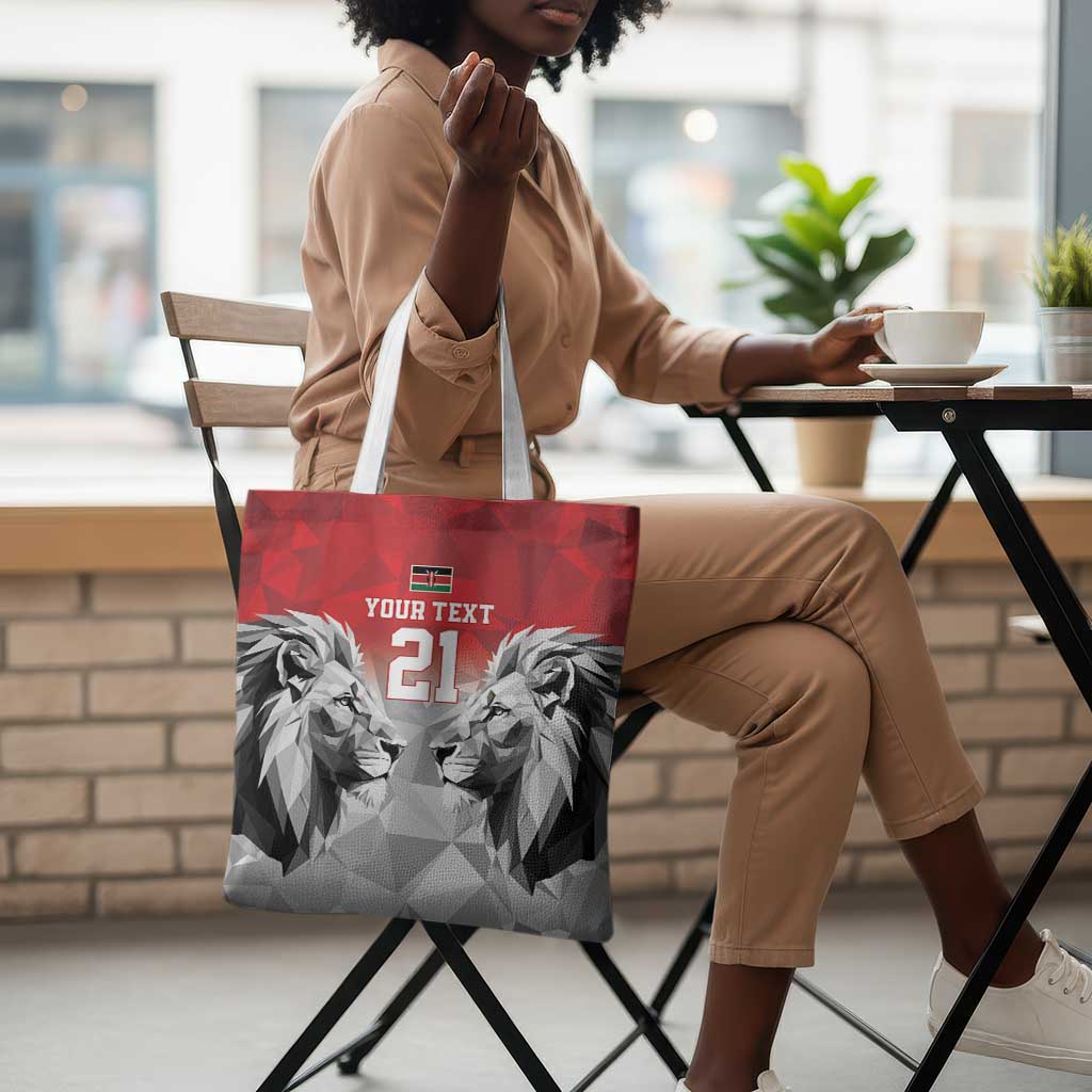 Custom Rugby Africa Kenya Tote Bag Red Kenyan 22-23 Motif