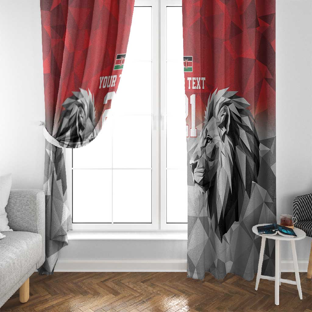 Custom Rugby Africa Kenya Window Curtain Red Kenyan 22-23 Motif - African Pride