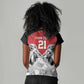 Custom Rugby Africa Kenya Women V-Neck T-Shirt Red Kenyan 22-23 Motif - African Pride