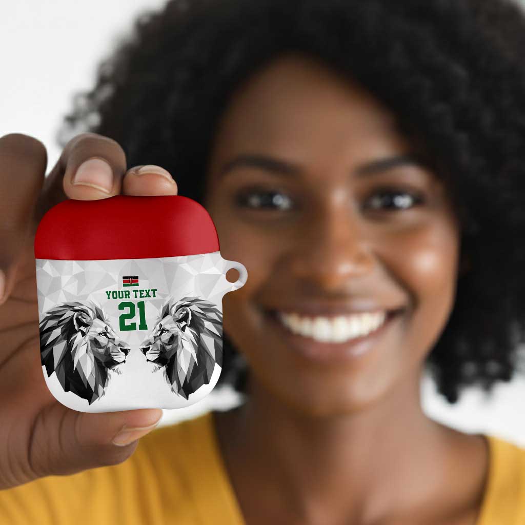 Custom Rugby Africa Kenya AirPods Case White Kenyan 22-23 Motif