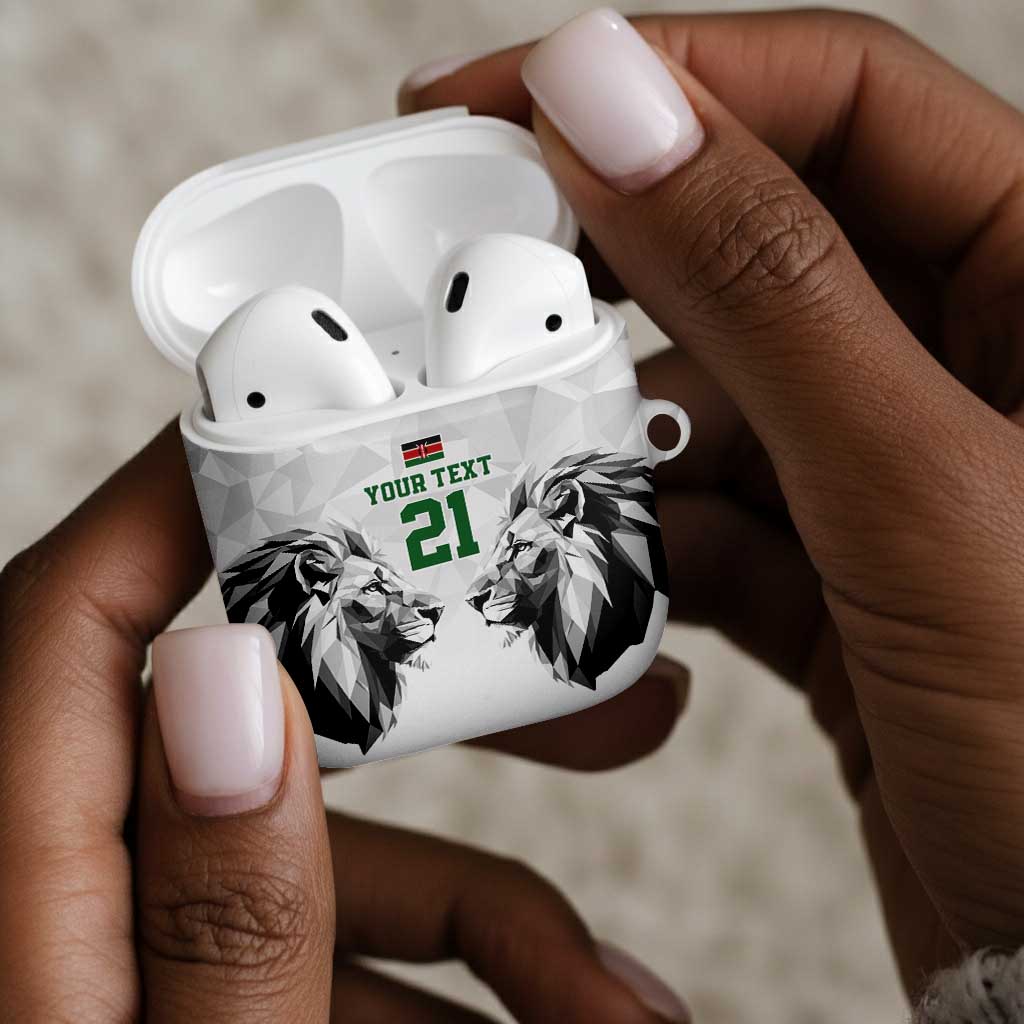 Custom Rugby Africa Kenya AirPods Case White Kenyan 22-23 Motif