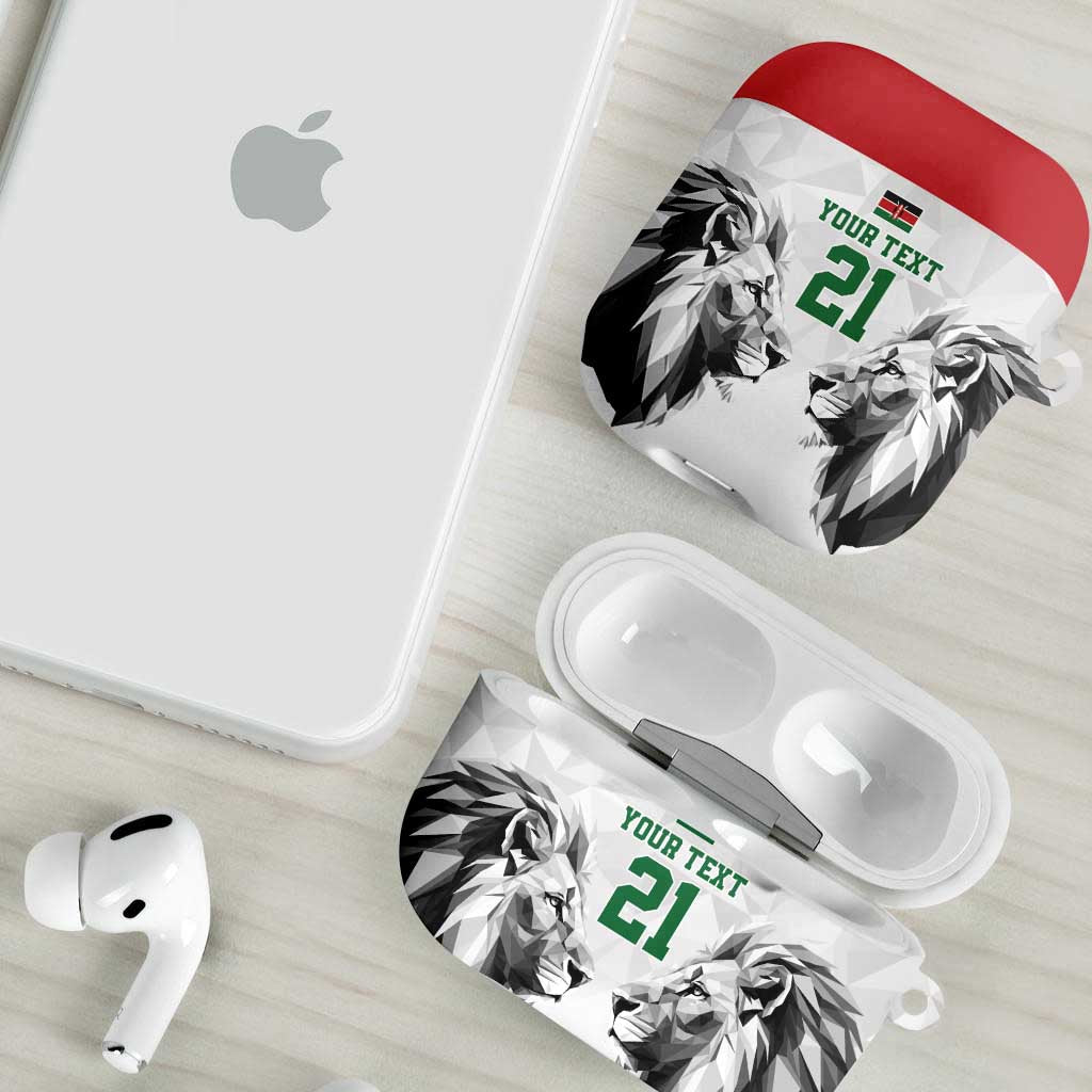 Custom Rugby Africa Kenya AirPods Case White Kenyan 22-23 Motif