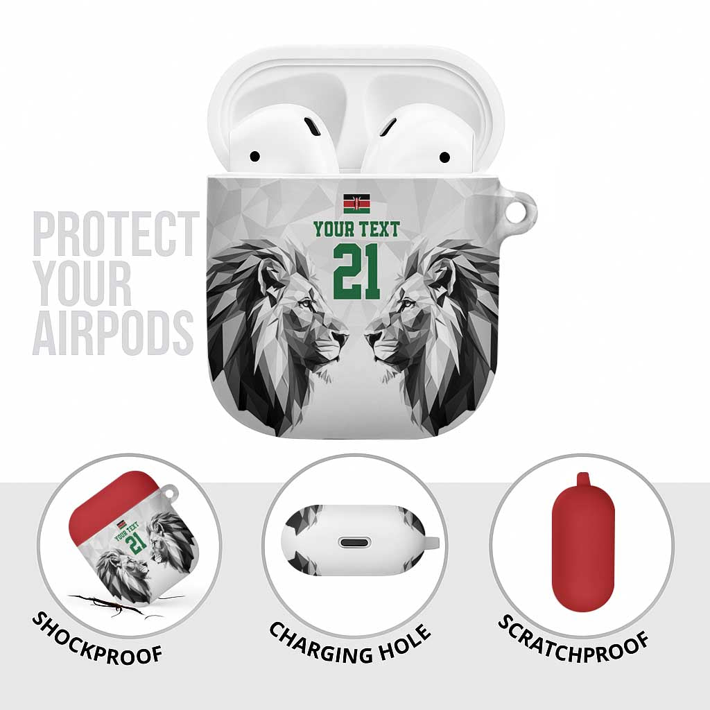 Custom Rugby Africa Kenya AirPods Case White Kenyan 22-23 Motif