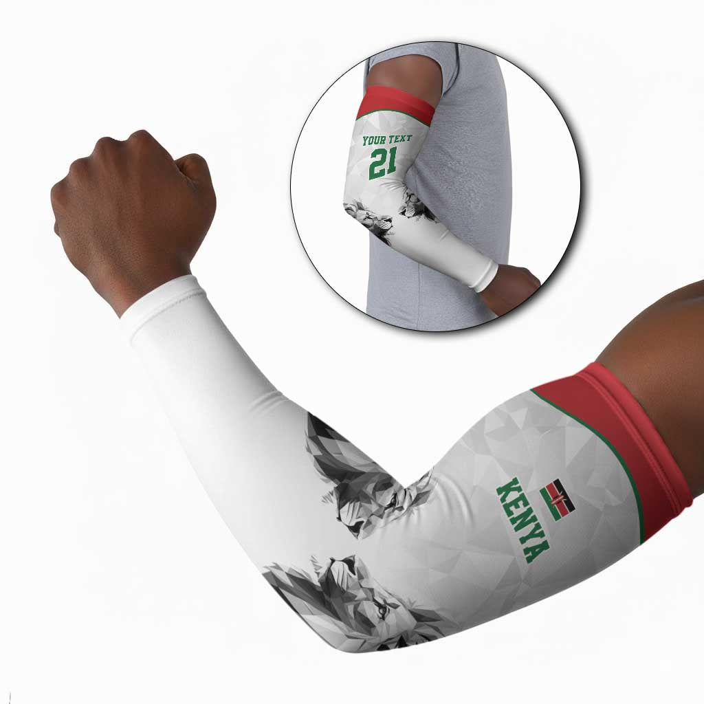 Custom Rugby Africa Kenya Arm Sleeves White Kenyan 22-23 Motif