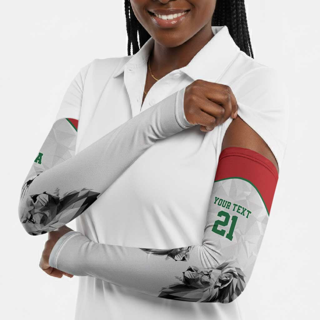 Custom Rugby Africa Kenya Arm Sleeves White Kenyan 22-23 Motif