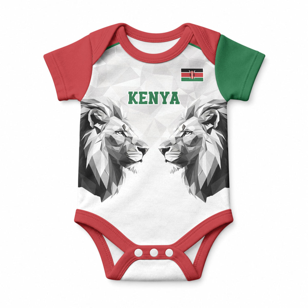 Custom Rugby Africa Kenya Baby Onesie White Kenyan 22-23 Motif