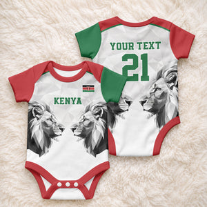 Custom Rugby Africa Kenya Baby Onesie White Kenyan 22-23 Motif