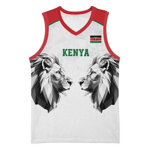 Custom Rugby Africa Kenya Basketball Jersey White Kenyan 22-23 Motif LT9