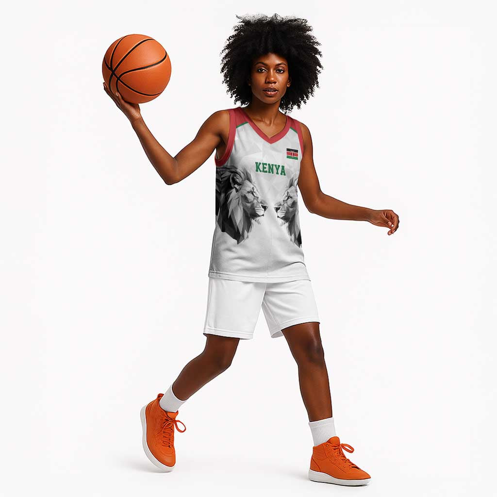 Custom Rugby Africa Kenya Basketball Jersey White Kenyan 22-23 Motif LT9