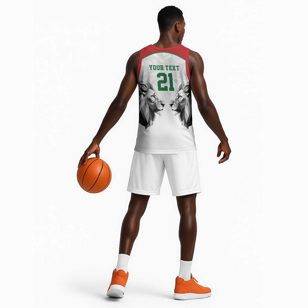 Custom Rugby Africa Kenya Basketball Jersey White Kenyan 22-23 Motif LT9