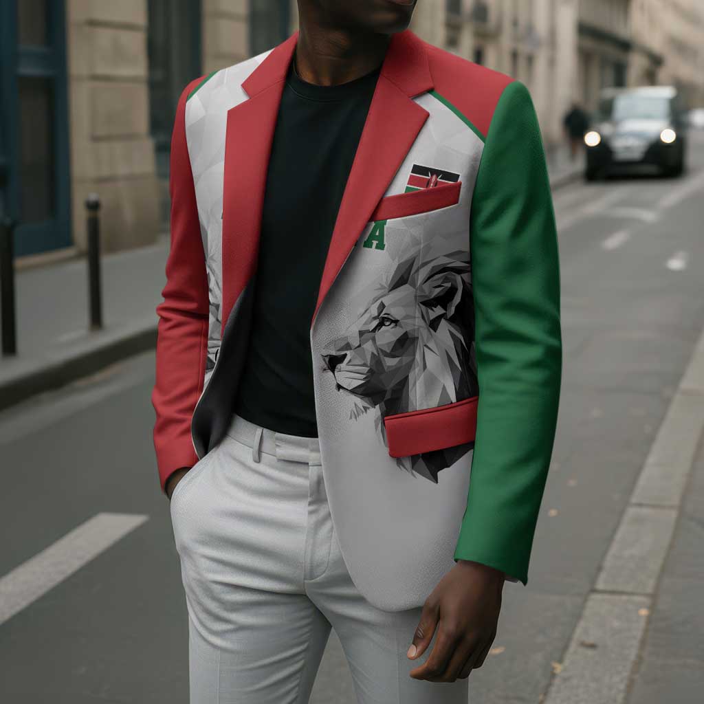 Custom Rugby Africa Kenya Blazer White Kenyan 22-23 Motif