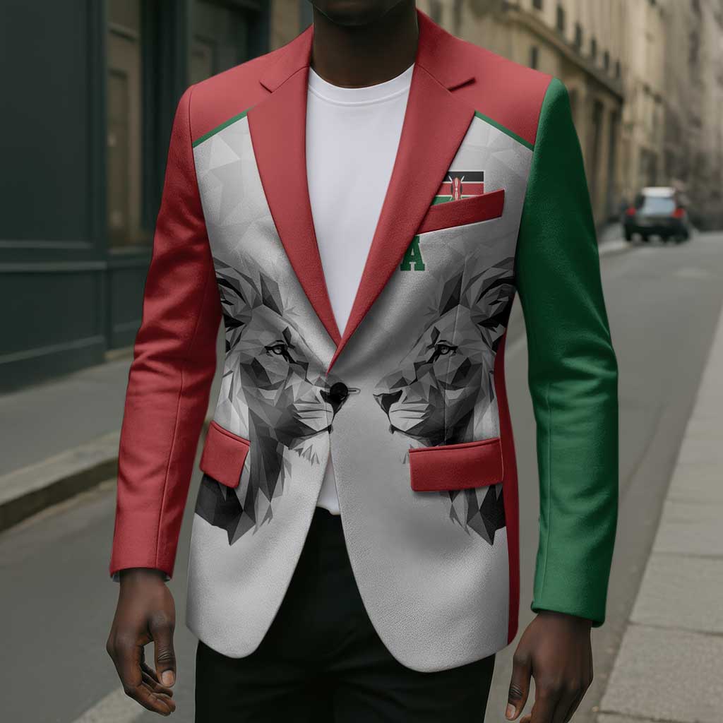 Custom Rugby Africa Kenya Blazer White Kenyan 22-23 Motif
