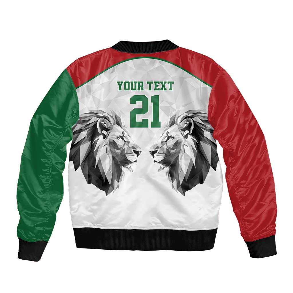 Custom Rugby Africa Kenya Bomber Jacket White Kenyan 22-23 Motif - African Pride