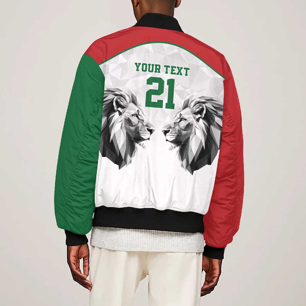 Custom Rugby Africa Kenya Bomber Jacket White Kenyan 22-23 Motif - African Pride