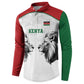 Custom Rugby Africa Kenya Button Sweatshirt White Kenyan 22-23 Motif