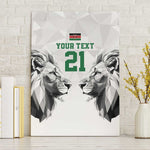 Custom Rugby Africa Kenya Canvas Wall Art White Kenyan 22-23 Motif - African Pride