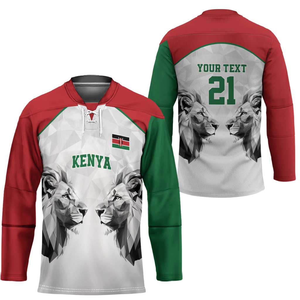 Custom Rugby Africa Kenya Hockey Jersey White Kenyan 22-23 Motif