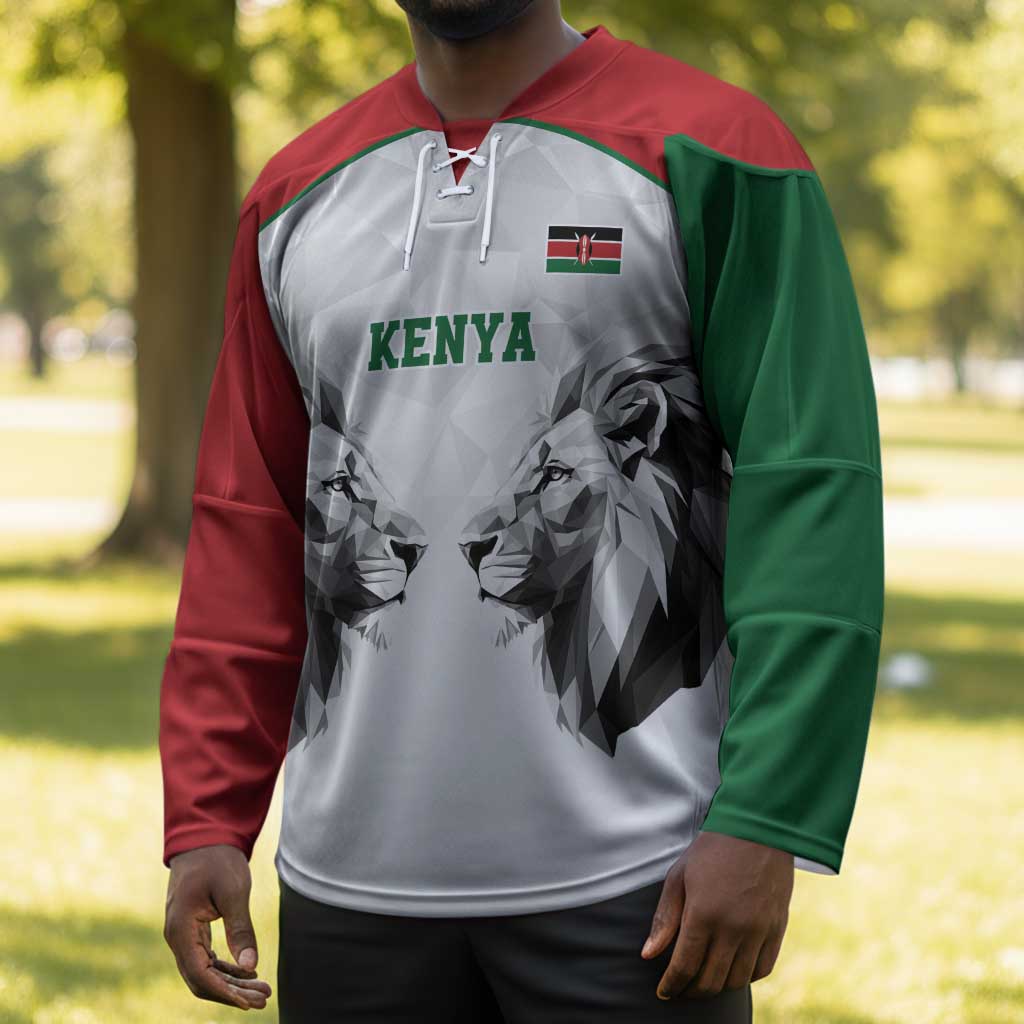 Custom Rugby Africa Kenya Hockey Jersey White Kenyan 22-23 Motif