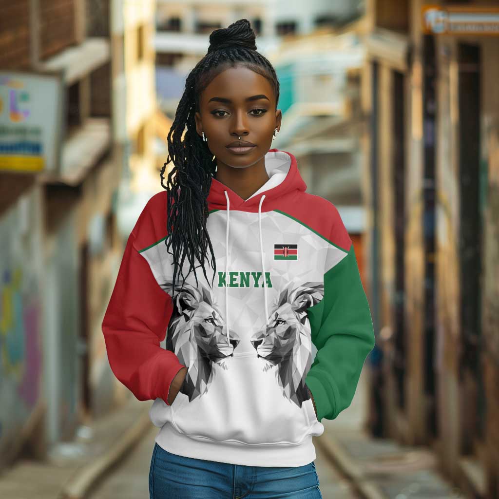 Custom Rugby Africa Kenya Hoodie White Kenyan 22-23 Motif - African Pride