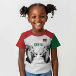 Custom Rugby Africa Kenya Kid T shirt White Kenyan 22-23 Motif - African Pride