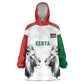 Custom Rugby Africa Kenya Kid Wearable Blanket Hoodie White Kenyan 22-23 Motif - African Pride