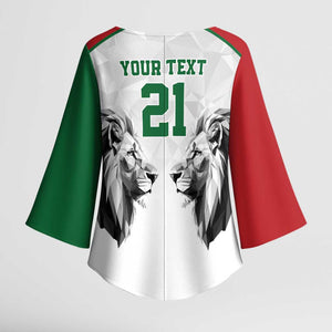 Custom Rugby Africa Kenya Kimono Sleeve Blouse White Kenyan 22-23 Motif