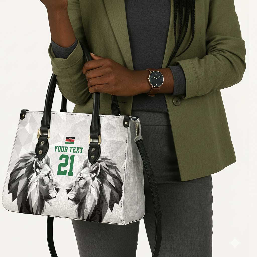 Custom Rugby Africa Kenya Leather Bag White Kenyan 22-23 Motif