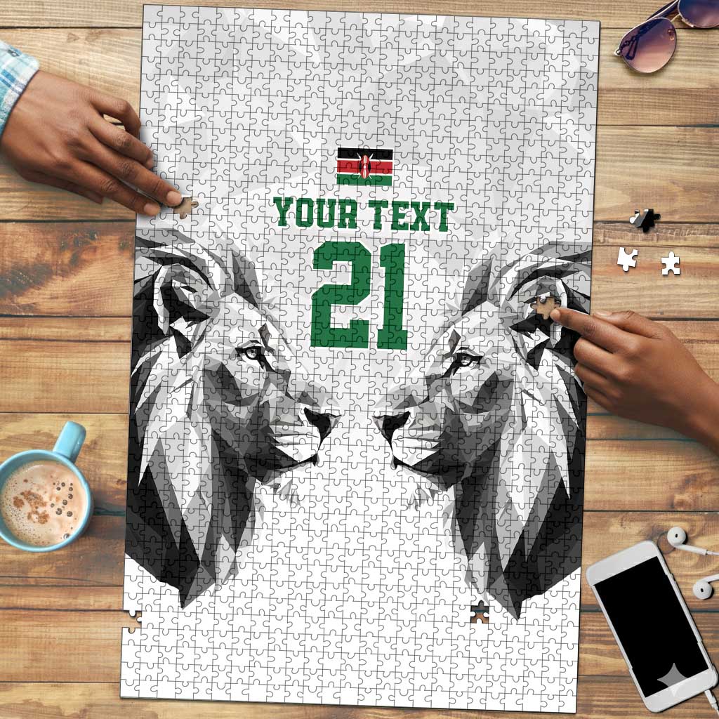 Custom Rugby Africa Kenya Puzzle White Kenyan 22-23 Motif