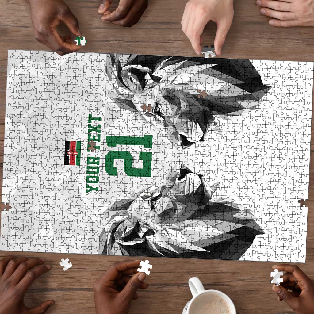 Custom Rugby Africa Kenya Puzzle White Kenyan 22-23 Motif