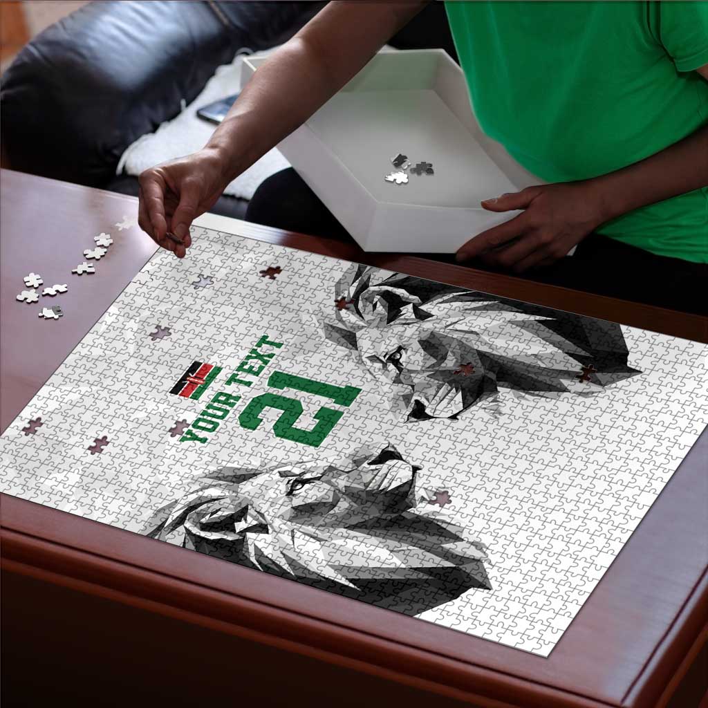 Custom Rugby Africa Kenya Puzzle White Kenyan 22-23 Motif