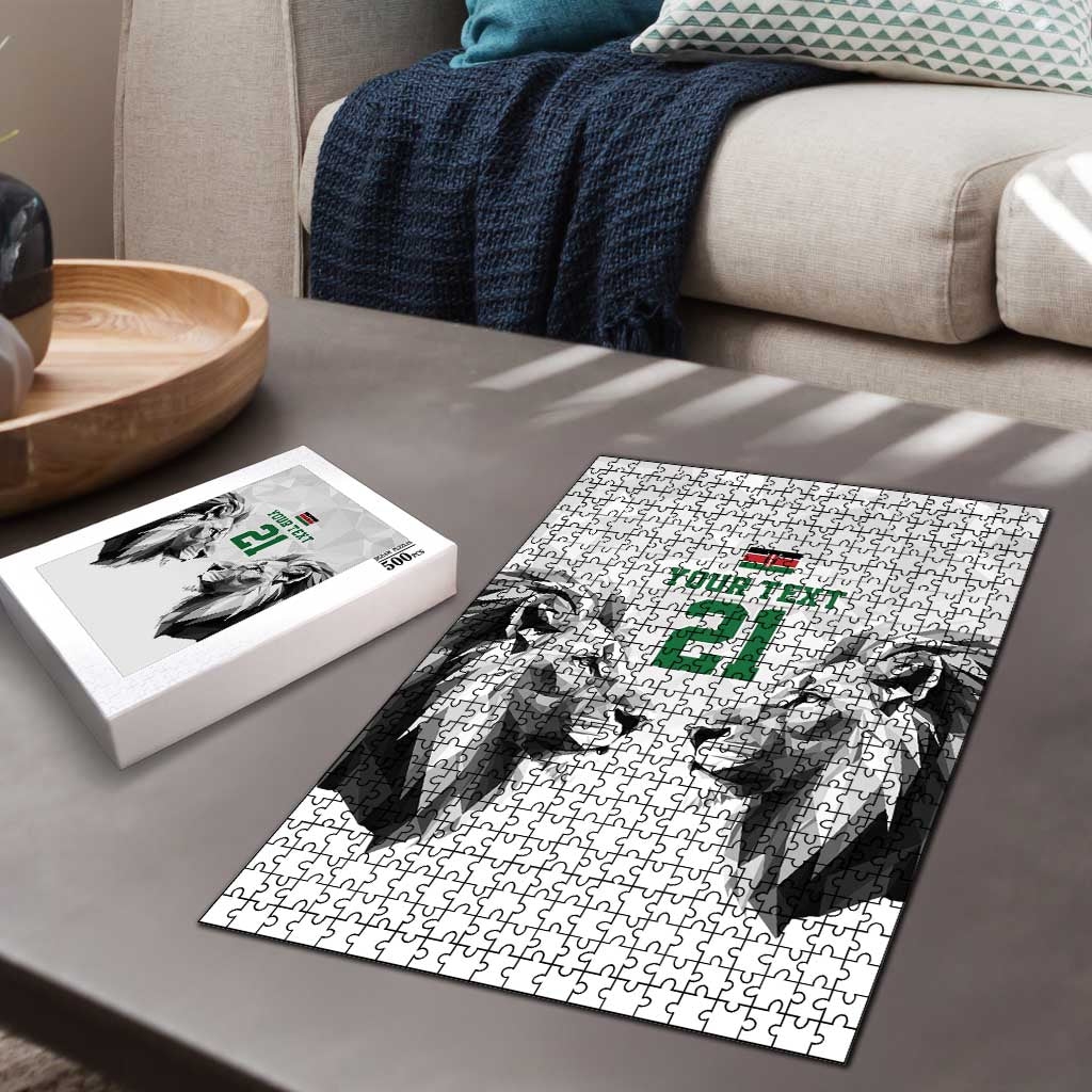 Custom Rugby Africa Kenya Puzzle White Kenyan 22-23 Motif