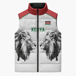 Custom Rugby Africa Kenya Sleeveless Puffer Jacket White Kenyan 22-23 Motif