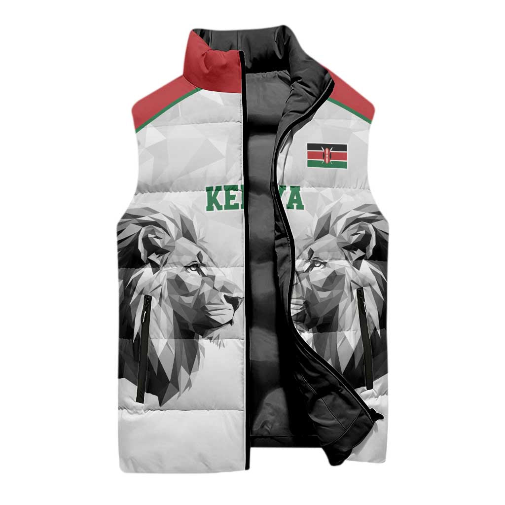 Custom Rugby Africa Kenya Sleeveless Puffer Jacket White Kenyan 22-23 Motif