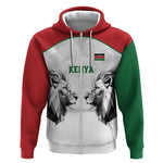 Custom Rugby Africa Kenya Zip Hoodie White Kenyan 22-23 Motif - African Pride