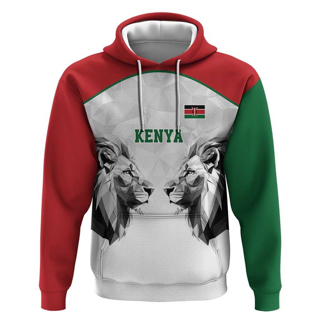 Custom Rugby Africa Kenya Zip Hoodie White Kenyan 22-23 Motif - African Pride