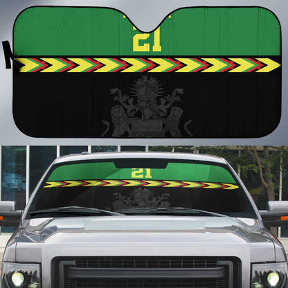 Custom Cricket Africa Malawi Auto Sun Shade Malawi Chevron Pattern