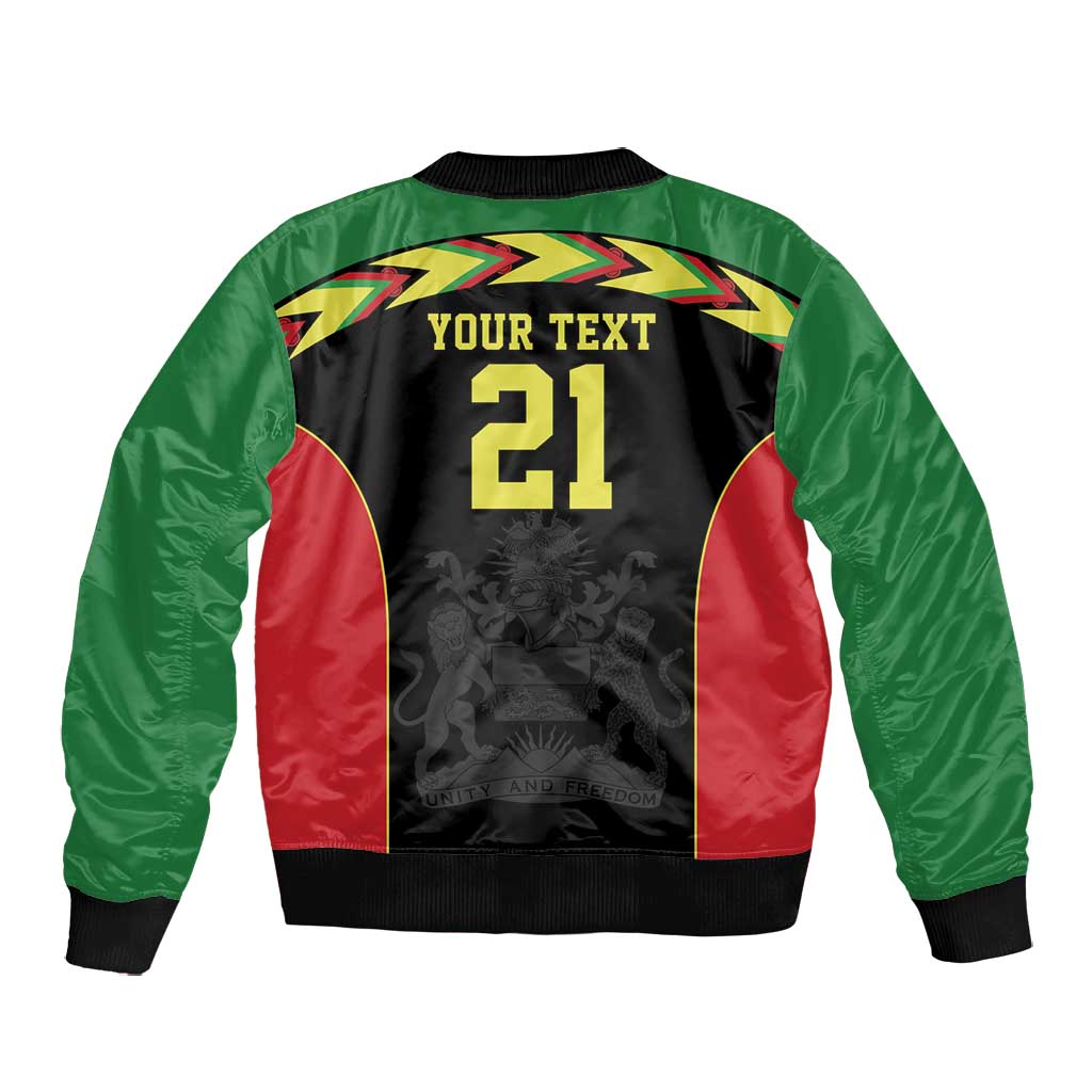 Custom Cricket Africa Malawi Bomber Jacket Malawi Chevron Pattern - African Pride