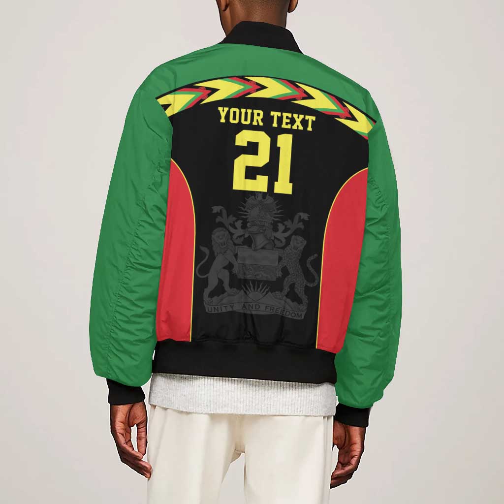Custom Cricket Africa Malawi Bomber Jacket Malawi Chevron Pattern - African Pride