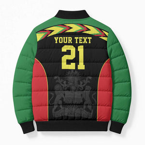 Custom Cricket Africa Malawi Bomber Puffer Jacket Malawi Chevron Pattern