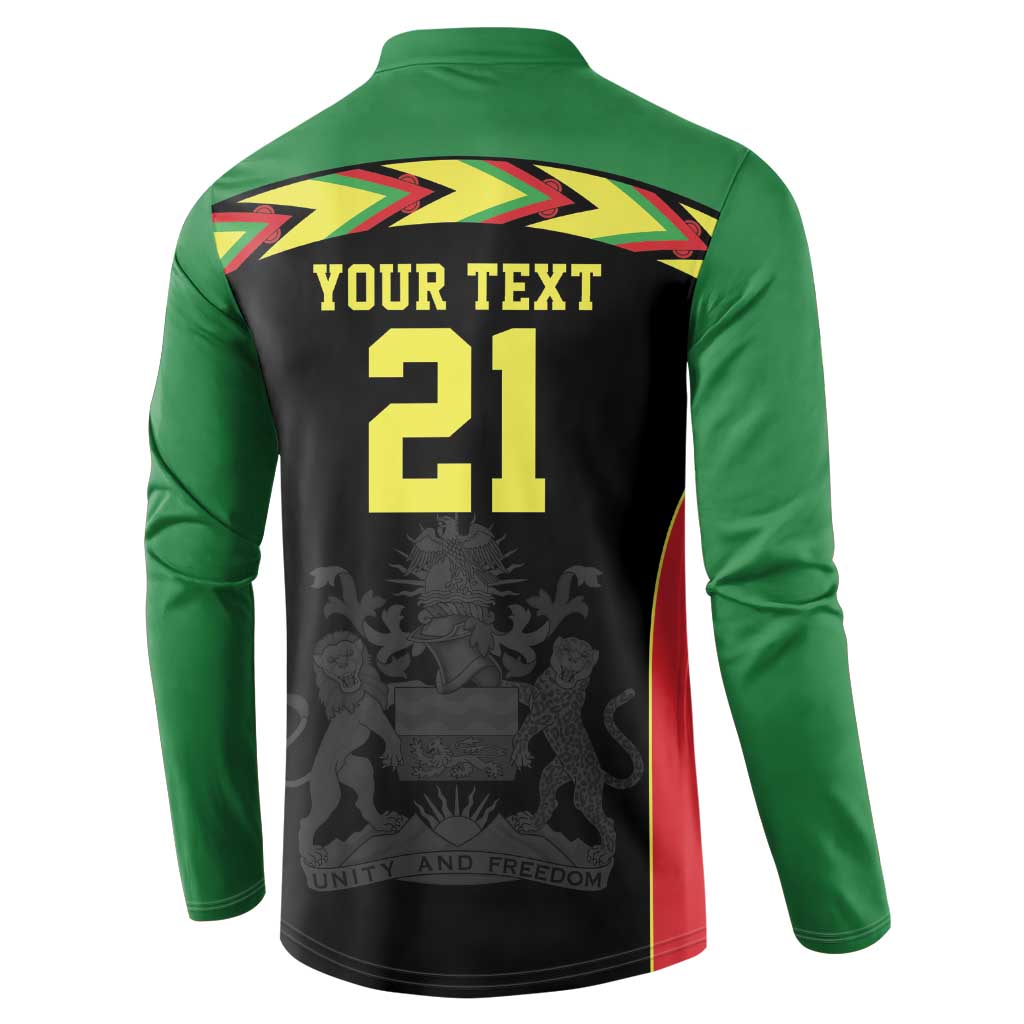 Custom Cricket Africa Malawi Button Sweatshirt Malawi Chevron Pattern
