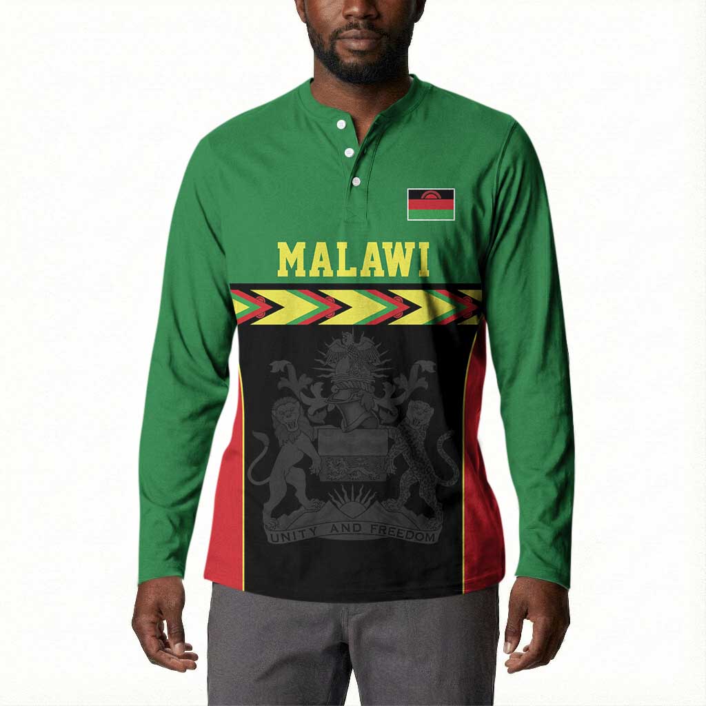 Custom Cricket Africa Malawi Button Sweatshirt Malawi Chevron Pattern