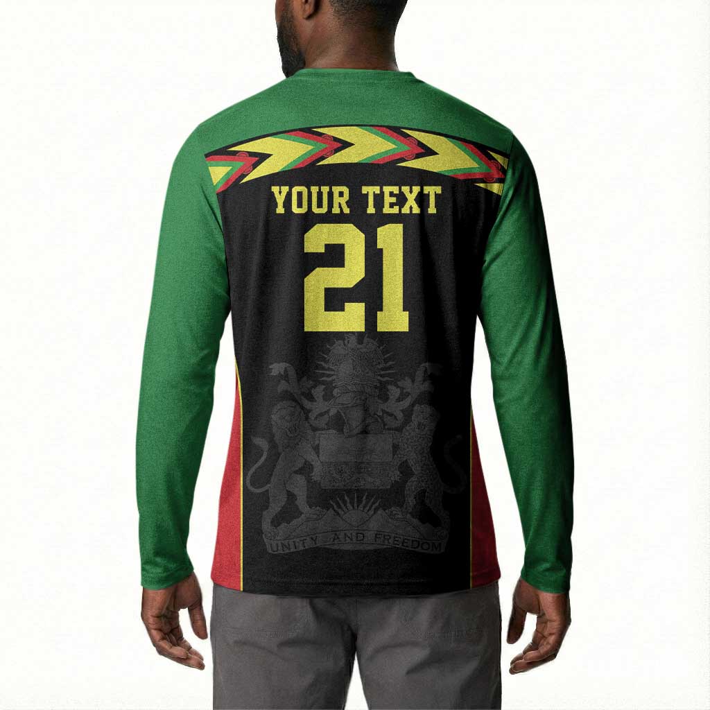 Custom Cricket Africa Malawi Button Sweatshirt Malawi Chevron Pattern